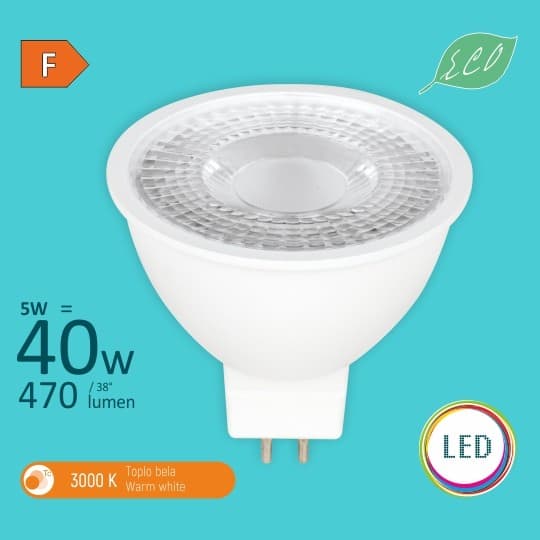 Sijalica LED 5W GU 5,3(MR16) 3000K 220V